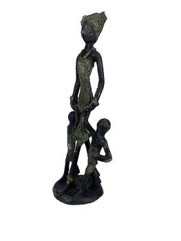 Bronze-Skulptur "Frau mit Kindern" by Issouf